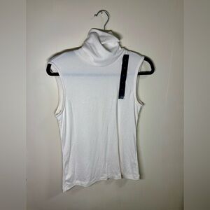 Banana Republic White Sleeveless Top with Black Detail